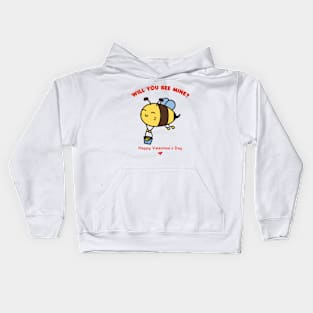 Will You Be Mine Cute Bee Pun Valentine's Day Kids Hoodie